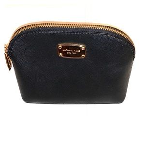 Michael Kors Black Cindy Travel Pouch Leather